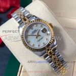 Perfect Replica TW Rolex Datejust 2-Tone Jubilee Band White Diamond Markers Dial 28mm Women's Watch 